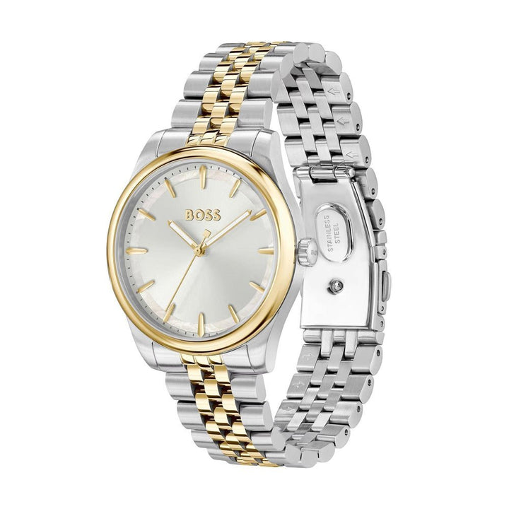 Boss Gold and Silver White Graceful Round Womens Watch - MococoHugo Boss1502779885997589918Watches and Accessories