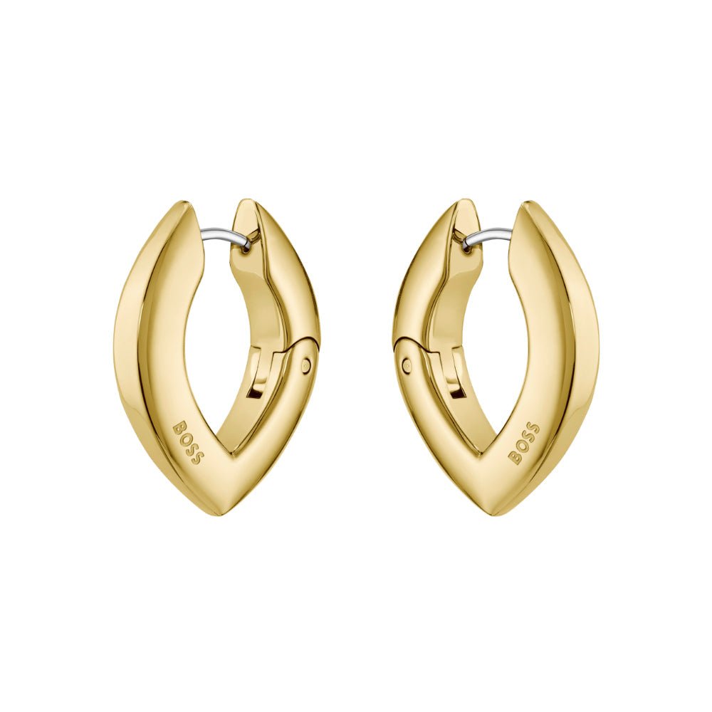 Boss Gold Fiora Stainless Steel Hoop Earrings - MococoHugo Boss15808237613272690485Earrings