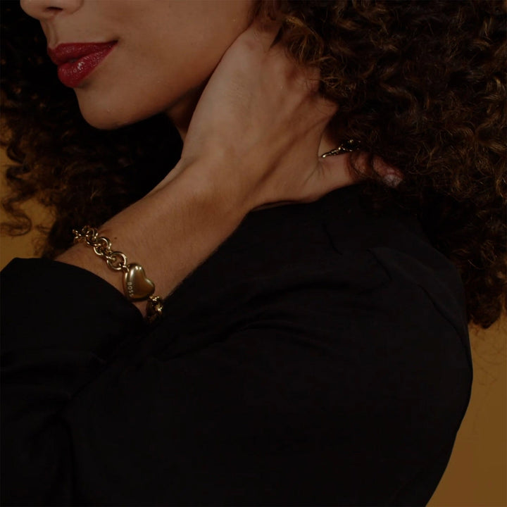 Boss Gold Honey Love Womens IP Bracelet - MococoHugo Boss1580639885997590730Bracelets