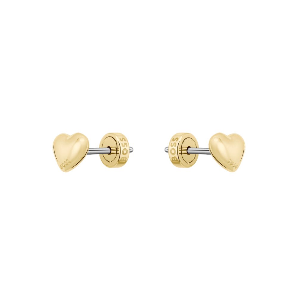 Boss Gold Mini Honey Hearts Stainless Steel Stud Earrings - MococoHugo Boss15808507613272694148Earrings