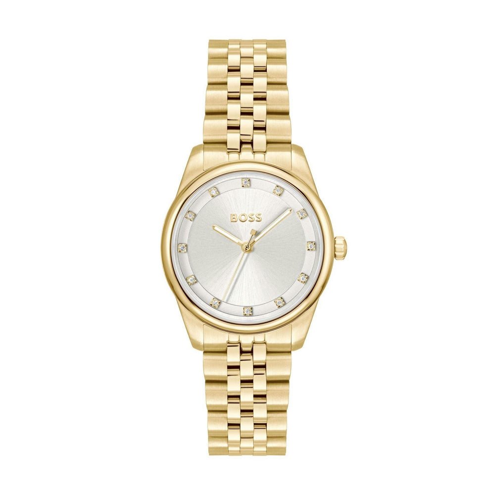 Boss Light Gold and Silver White Graceful Precious Round Womens IP Watch - MococoHugo Boss1502810885997645126Watches and Accessories