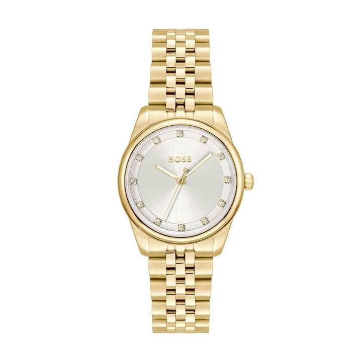 Boss Light Gold and Silver White Graceful Precious Round Womens IP Watch - MococoHugo Boss1502810885997645126Watches and Accessories