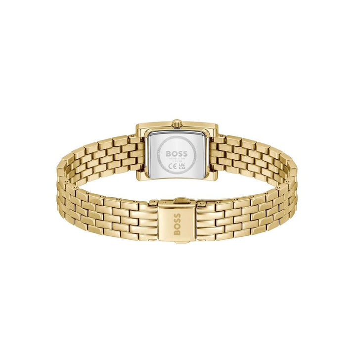 Boss Light Gold and White Lucy Precious Rectangle Womens IP Bracelet Watch - MococoHugo Boss1502815885997645171Watches and Accessories