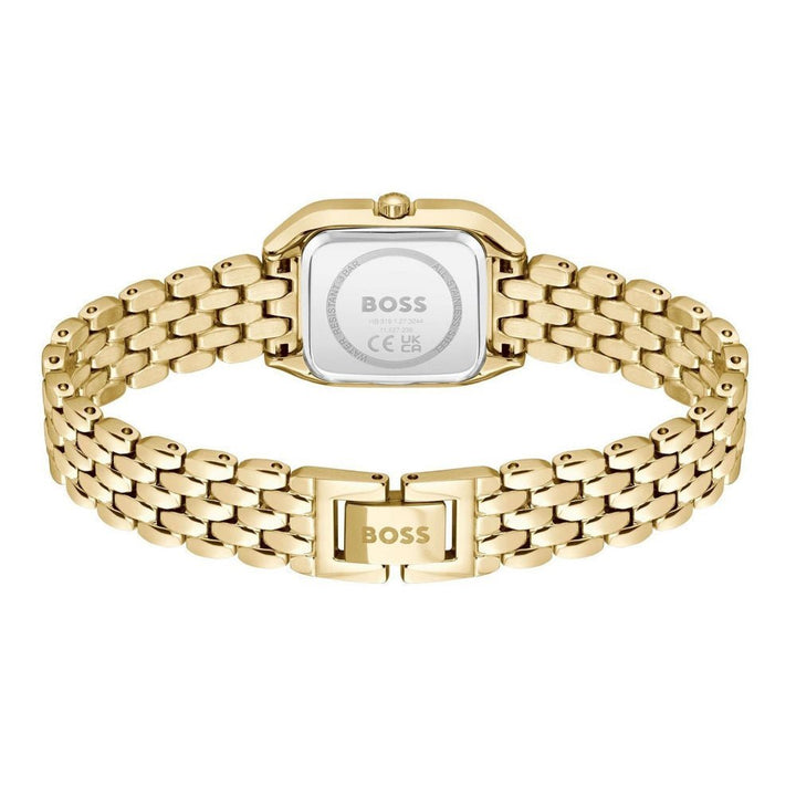 Boss Light Gold White Mae Petite Rectangle Womens Soft Square IP Bracelet Watch - MococoHugo Boss1502823885997645256Watches and Accessories