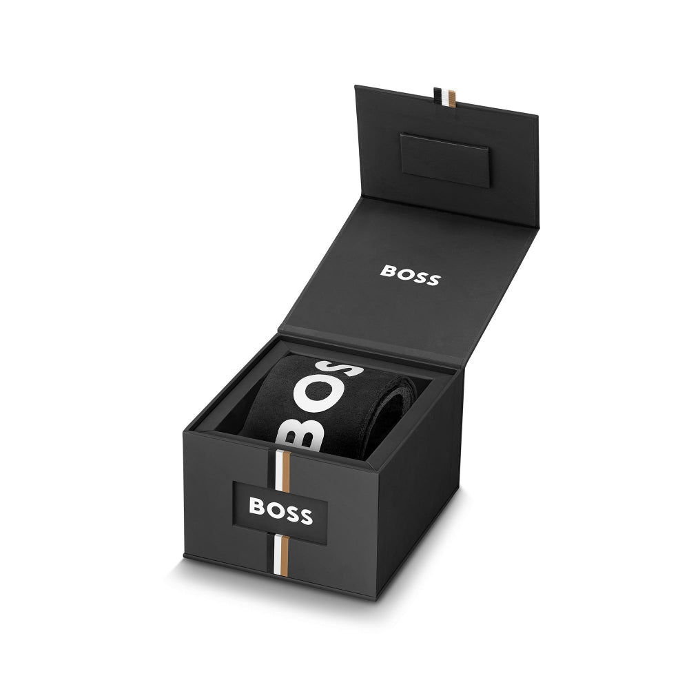 Boss Light Yellow Gold Double B Dressy Round Womens IP Bracelet Watch - MococoHugo Boss1502794885997607810Watches and Accessories