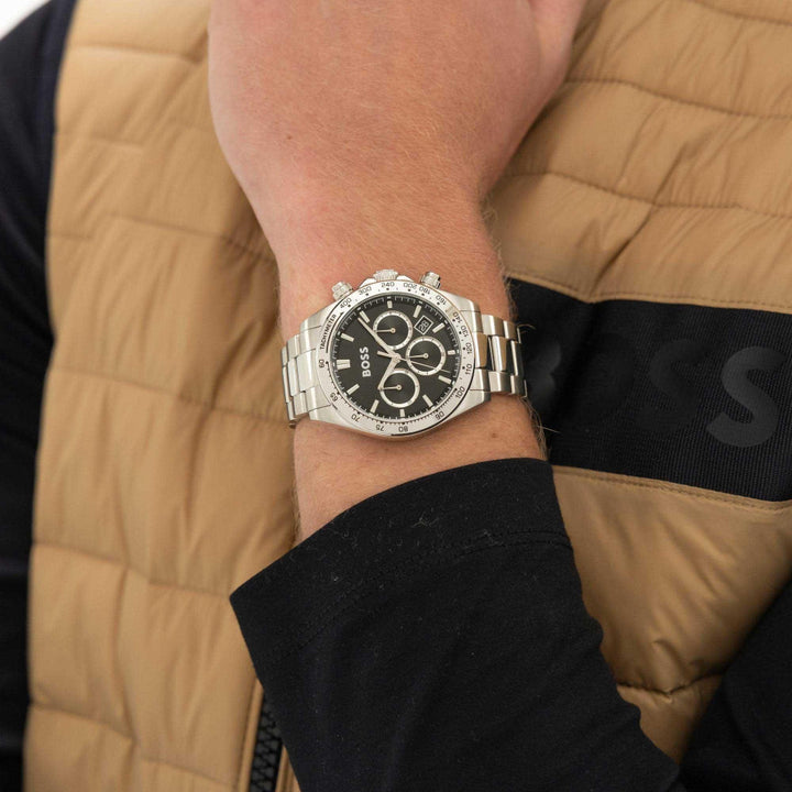 Boss Silver and Black Hero 2.0 Round Mens Bracelet Watch - MococoHugo Boss1514267885997645386Watches and Accessories