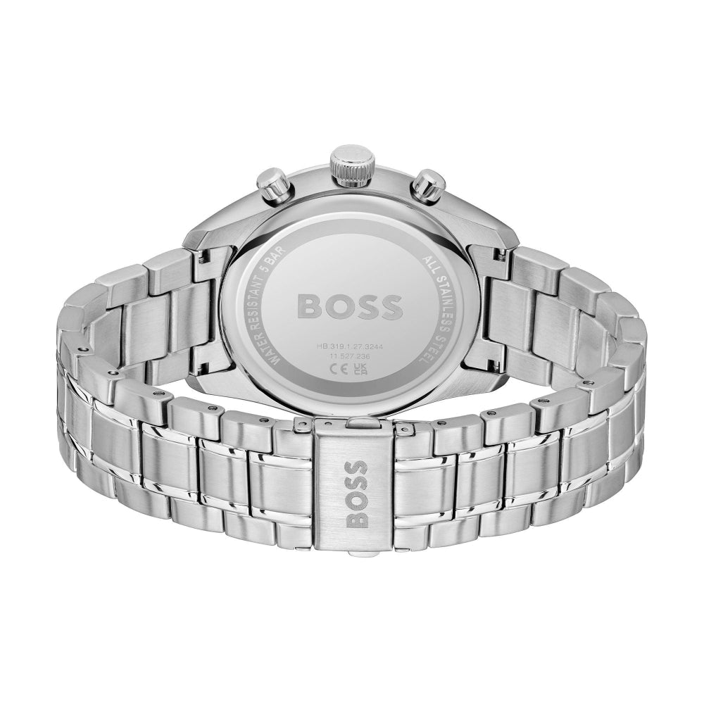 Boss Silver and Blue Grand Prix 44 Round Mens Bracelet Watch - MococoHugo Boss1514226885997608015Watches and Accessories
