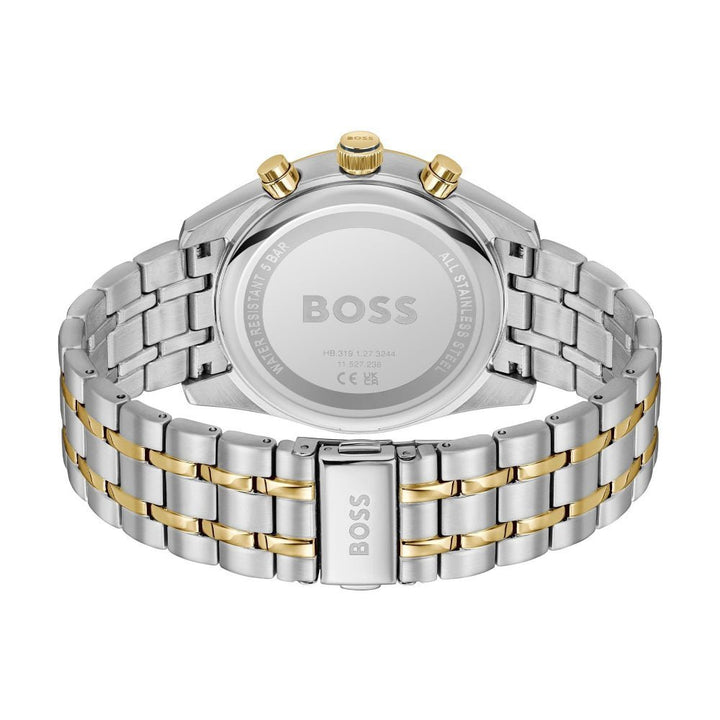 Boss Silver and Blue Skytraveller Round Mens Bi Colour Chronograph Watch - MococoHugo Boss1514247885997613538Watches and Accessories