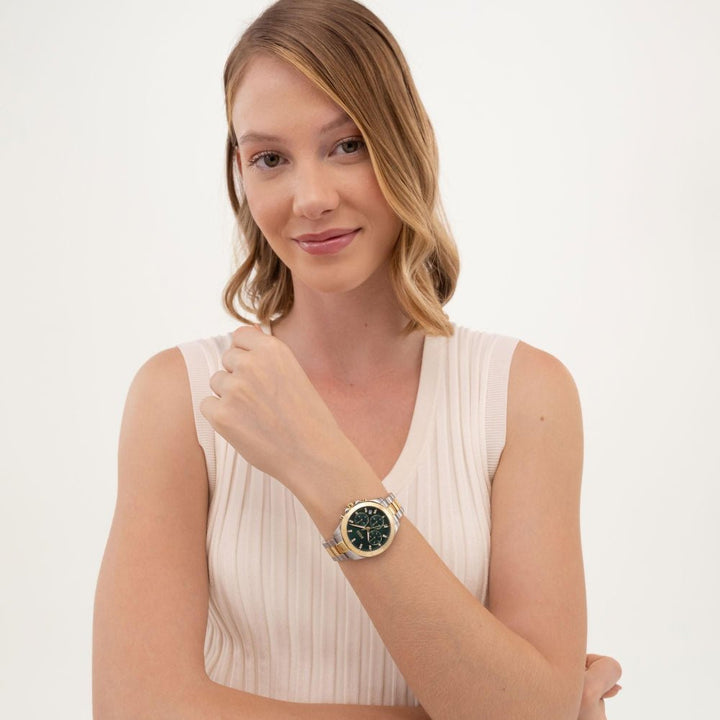 Boss Silver and Green Alley Round Womens Sport Lux Bi Colour Bracelet Watch - MococoHugo Boss1502827885997645294Watches and Accessories