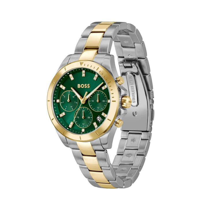 Boss Silver and Green Alley Round Womens Sport Lux Bi Colour Bracelet Watch - MococoHugo Boss1502827885997645294Watches and Accessories