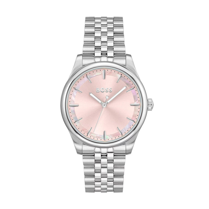 Boss Silver and Pink Graceful Round Womens Watch - MococoHugo Boss1502776885997589888Watches and Accessories