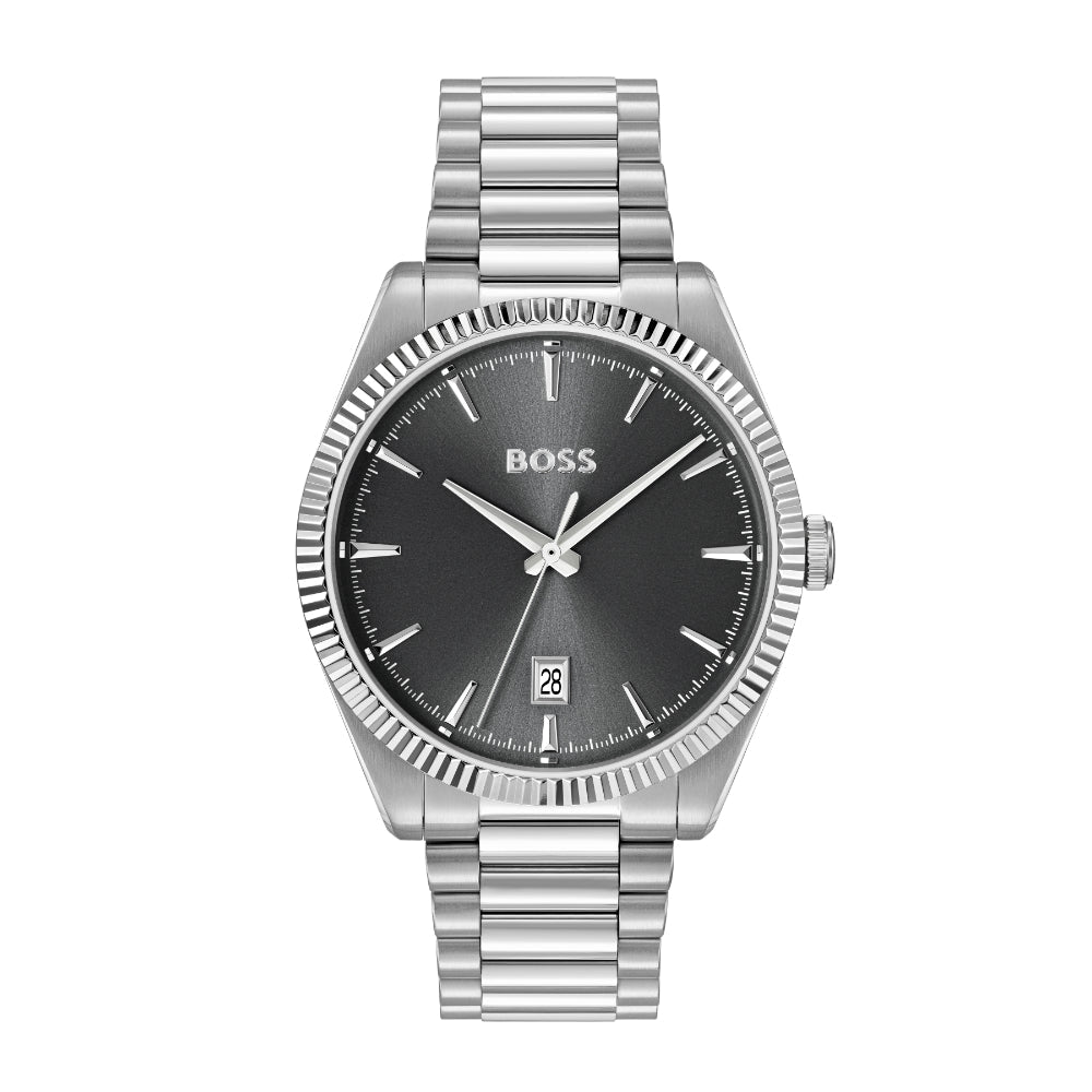 Boss Silver Cheswick Stainless Steel Grey Watch - MococoHugo Boss15143107613272689496Watch