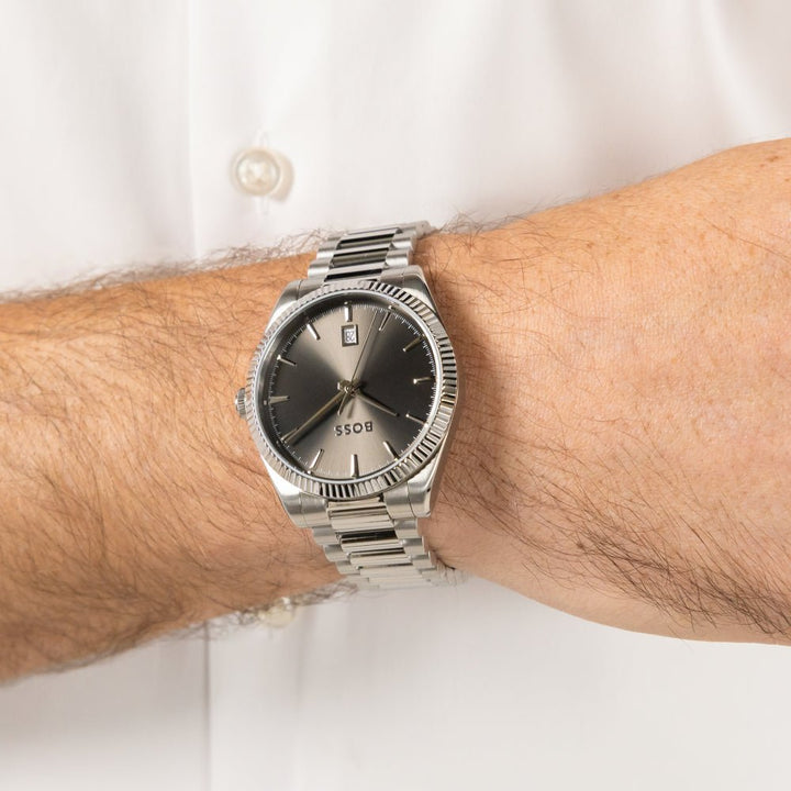 Boss Silver Cheswick Stainless Steel Grey Watch - MococoHugo Boss15143107613272689496Watch