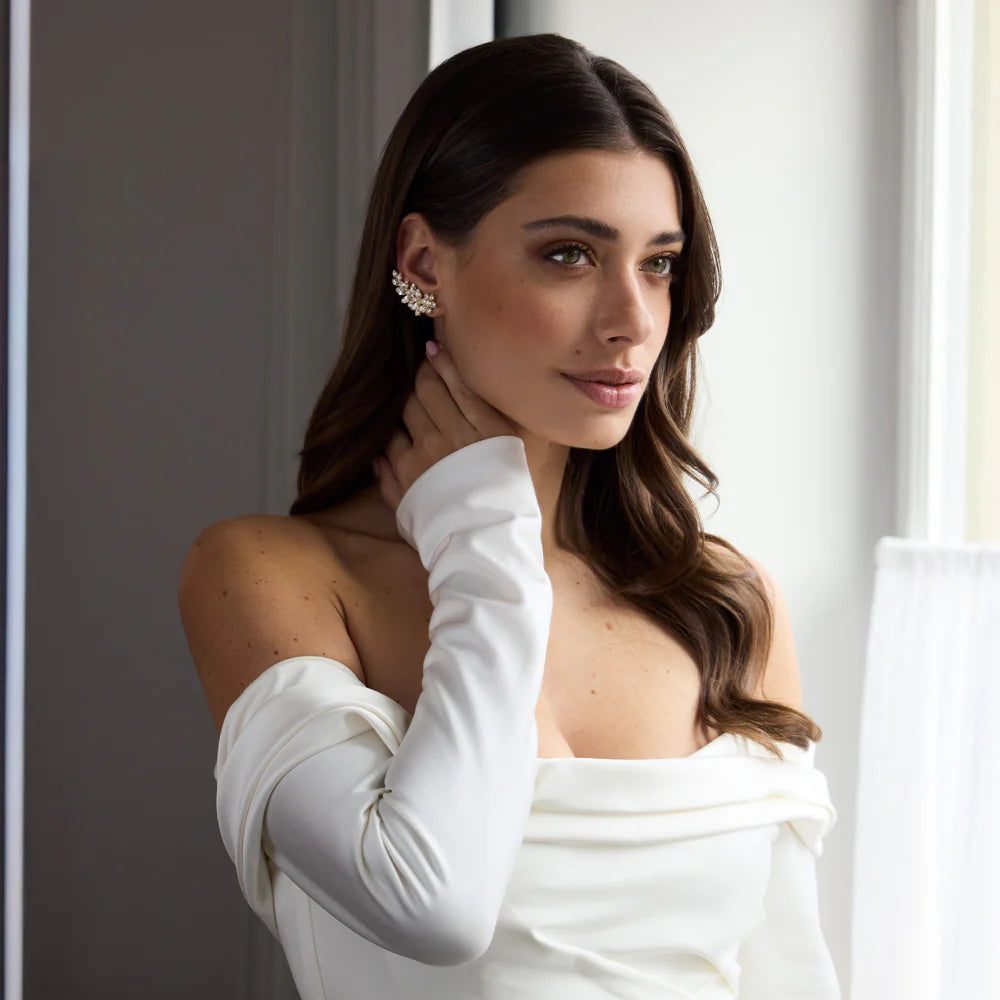 Caroline Svedbom Silver Stay Together Crystal Earrings