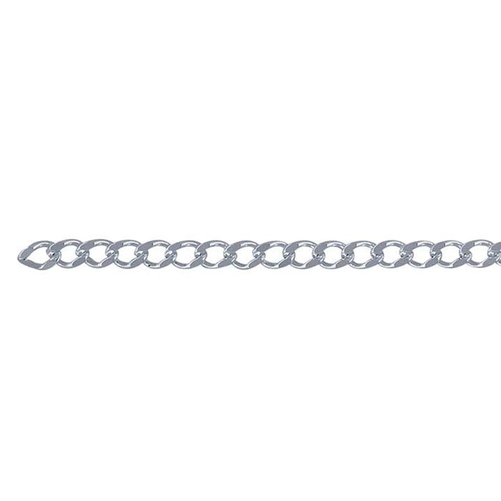 1.8mm Diamond Cut Sterling Silver Curb Chain - 21cm Welded Jewellery Component