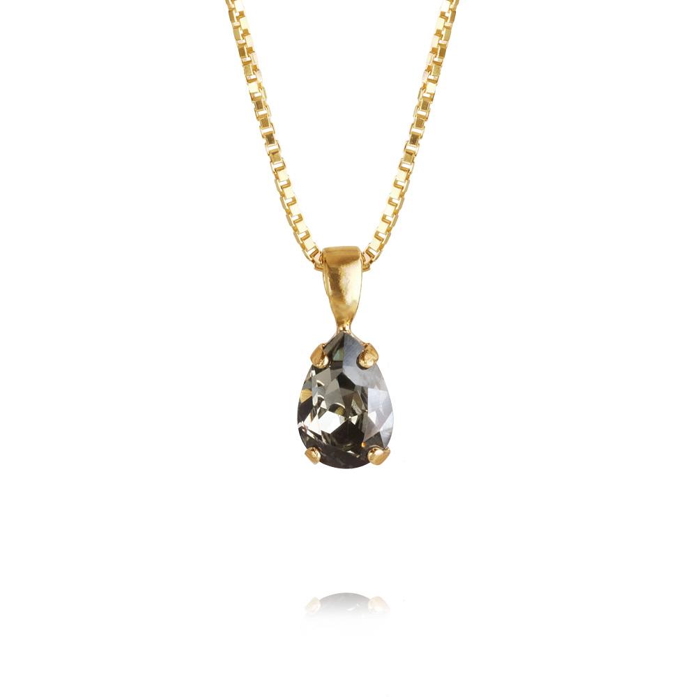 Caroline Svedbom Gold and Black Diamond Petite Drop Necklace - MococoCaroline Svedbom1001671023017340167235987Necklace