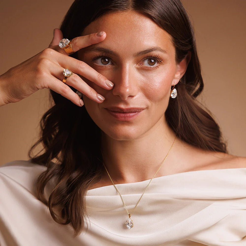 Caroline Svedbom Gold Classic Drop Crystal Ring - MococoCaroline Svedbom1000181001157340167201401Rings