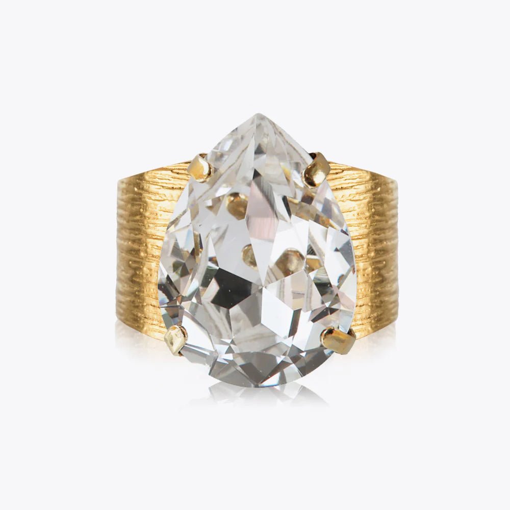 Caroline Svedbom Gold Classic Drop Crystal Ring - MococoCaroline Svedbom1000181001157340167201401Rings