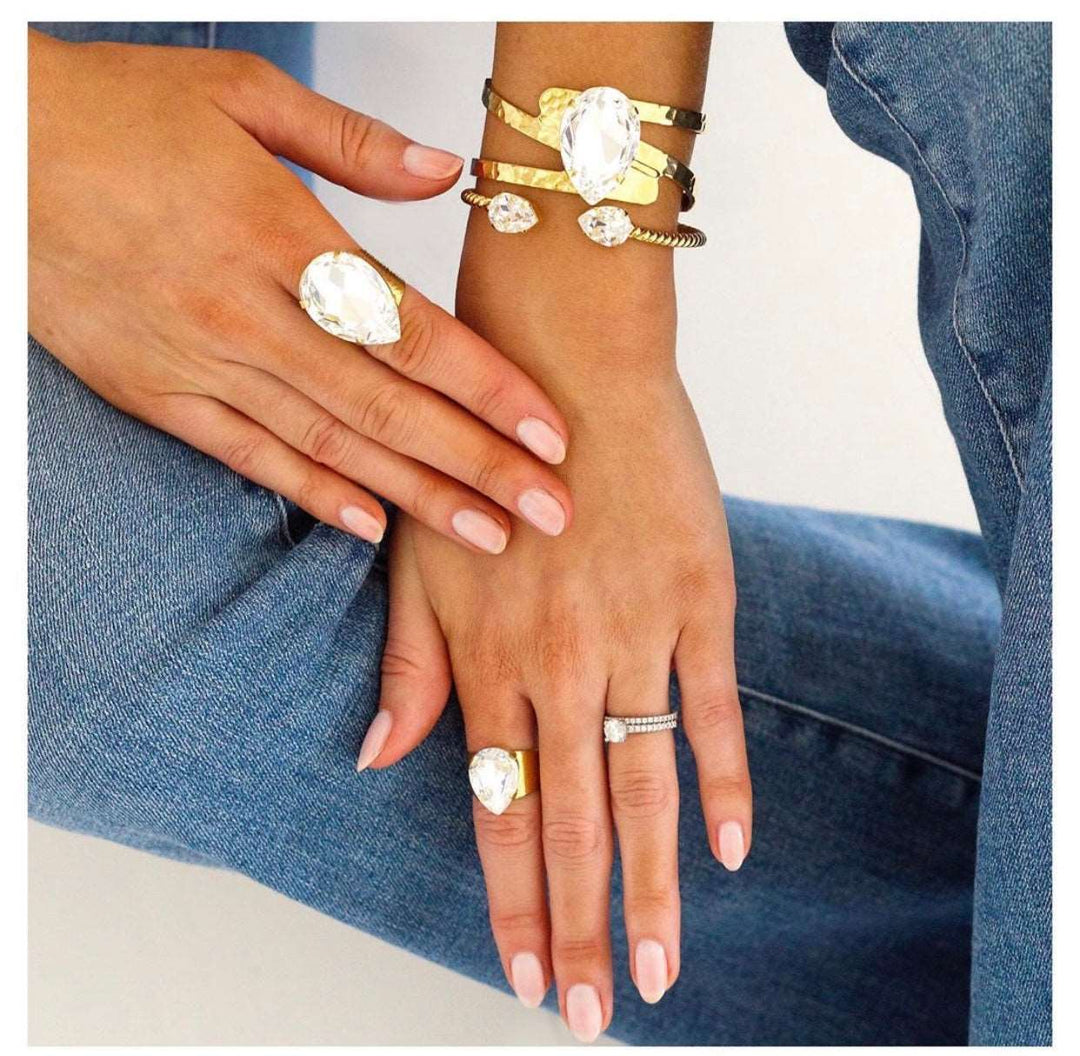 Caroline Svedbom Gold Classic Drop Crystal Ring - MococoCaroline Svedbom1000181001157340167201401Rings