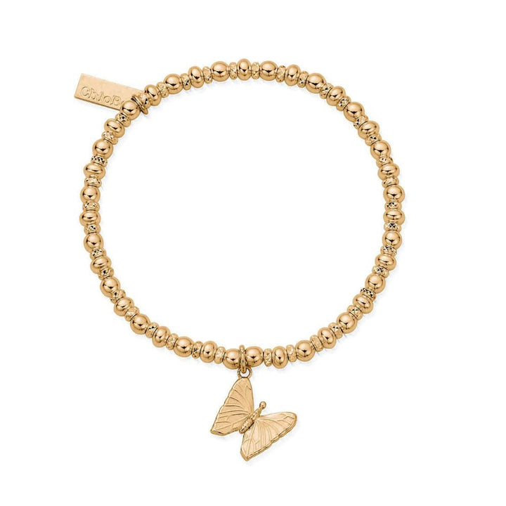ChloBo 18CT Gold Plated Didi Sparkle Butterfly Bracelet image