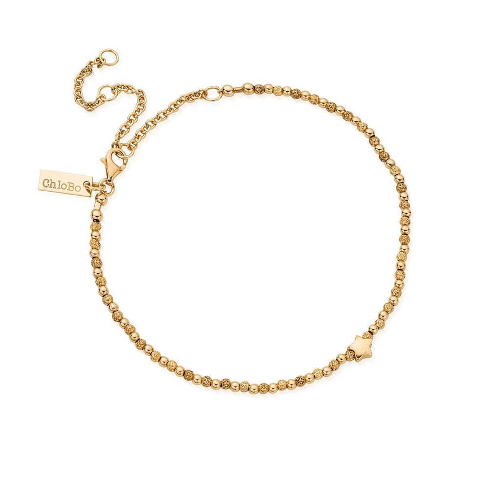 ChloBo 18CT Gold Plated Inset Star Anklet - MococoChloBoGANSTAR9509864938340Type_Anklets