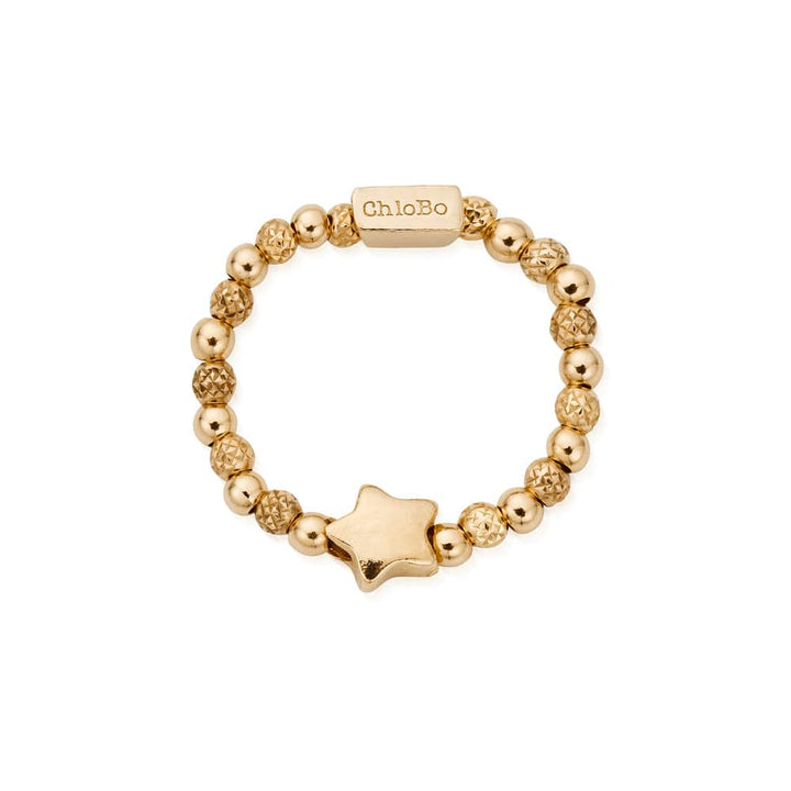 ChloBo 18CT Gold Plated Inset Star Ring - MococoChloBoGR1STAR9503579281937Rings