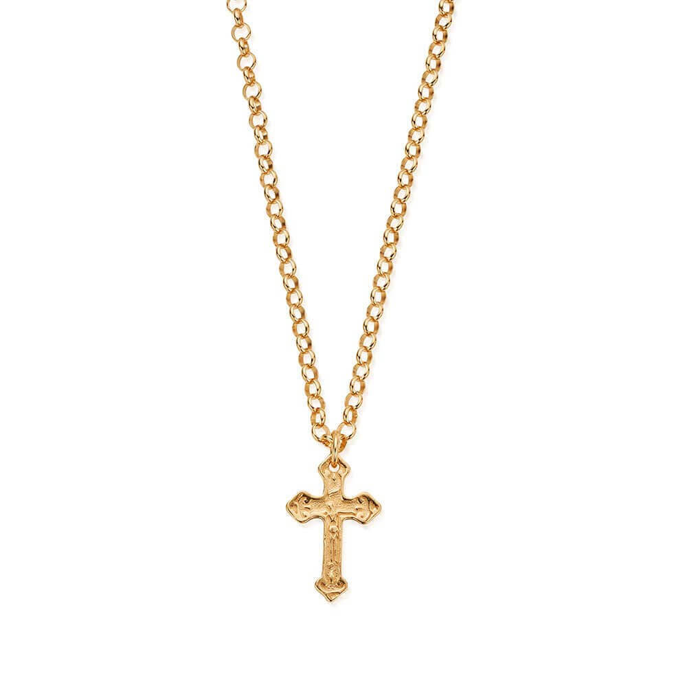ChloBo 18CT Gold Plated Men's Belcher Chain Embossed Cross Necklace - MococoChloBoGCBEL3505M9504326565829Necklaces
