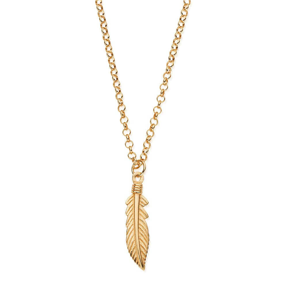 ChloBo 18CT Gold Plated Men's Belcher Chain Feather Necklace - MococoChloBoGCBEL3719M9505238828316Necklaces