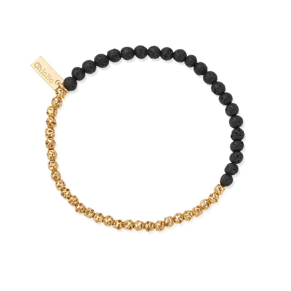 ChloBo 18CT Gold Plated Men's Black Lava Principal Bracelet - MococoChloBoGBBLHAMM9504559961368Bracelets