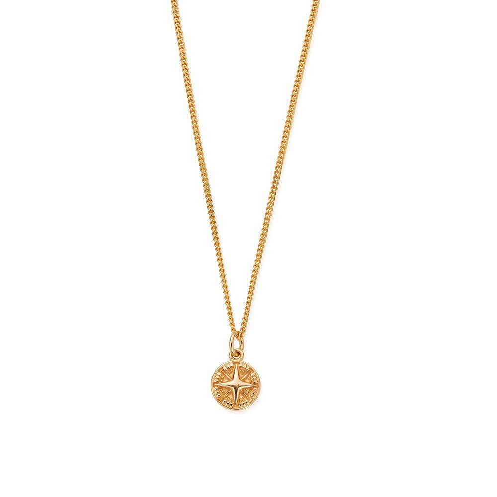 ChloBo 18CT Gold Plated Men's Curb Chain Compass Necklace - MococoChloBoGNCC13237M9508548191774Necklaces