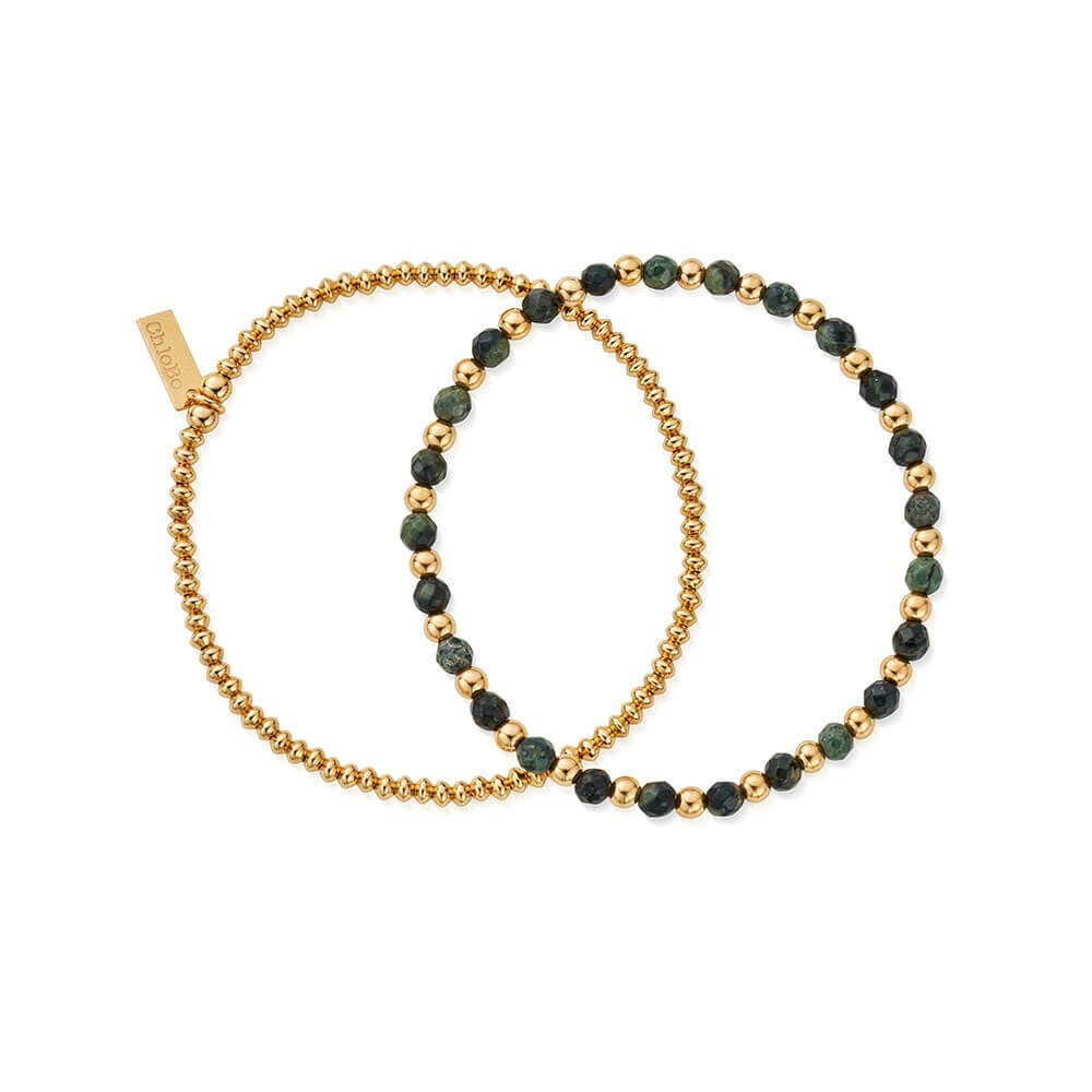 ChloBo 18CT Gold Plated Men's Kambaba Jasper Set Of 2 - MococoChloBoGBSETKJM9506346251546Bracelets
