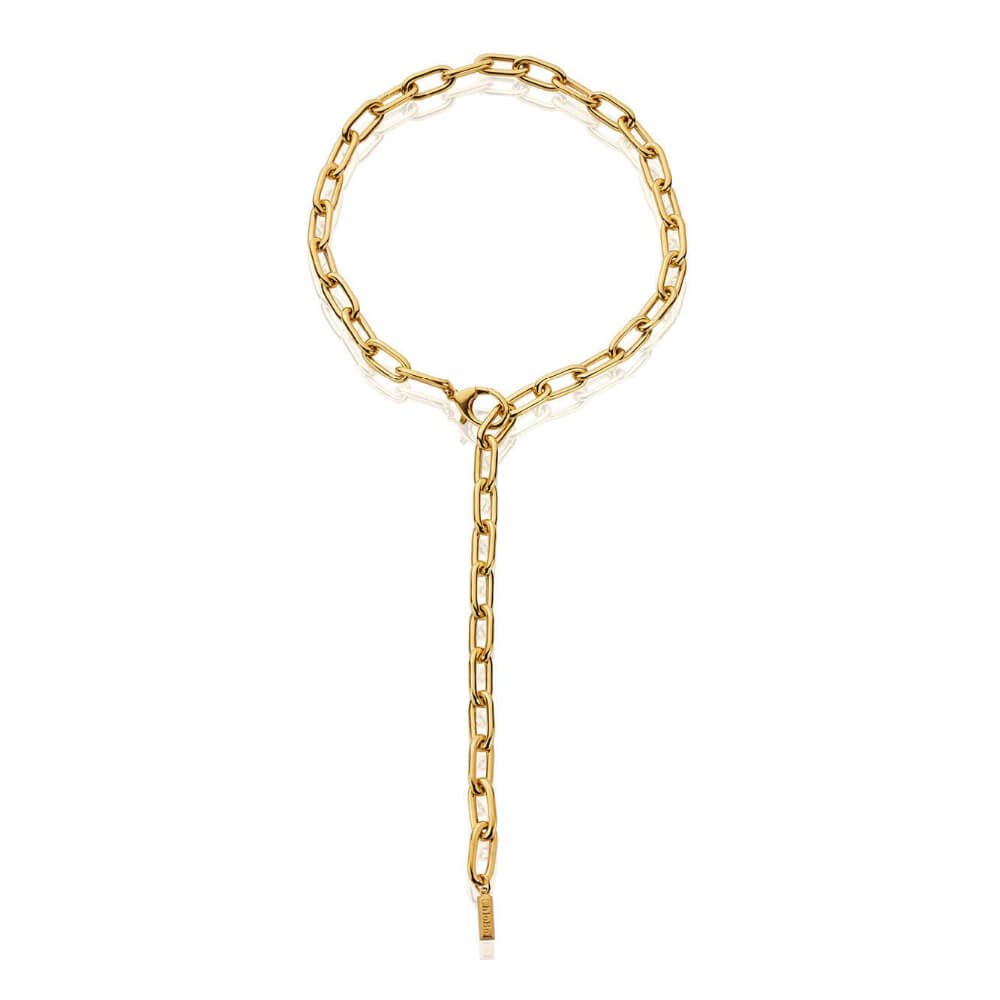 ChloBo 22CT Gold Plated Chunky Link Lariat Necklace - MococoChloBoCC - G - NE - 14 - S19505178953178Necklaces