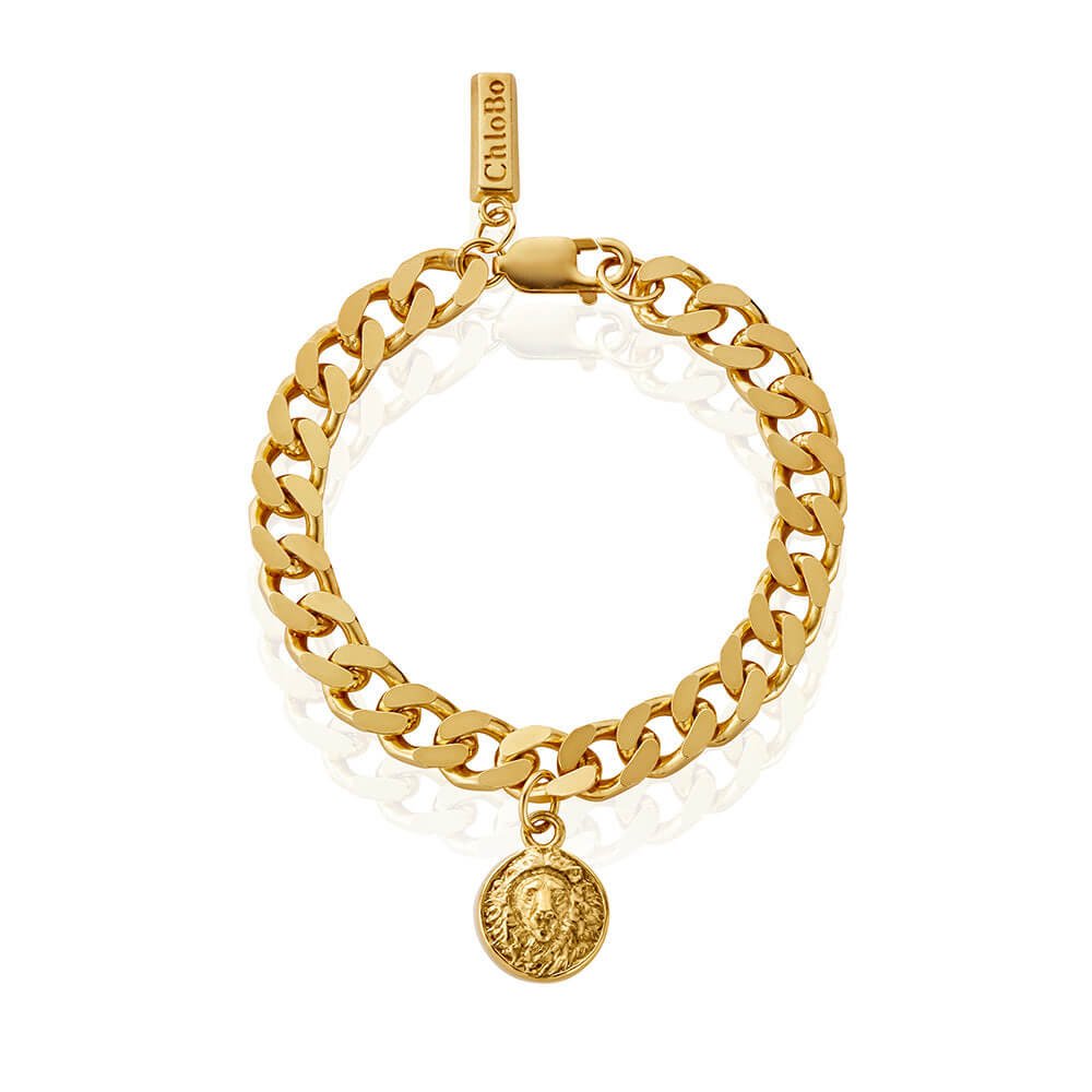 ChloBo 22CT Gold Plated Flat Curb Lion Bracelet - MococoChloBoCC - G - BR - 15 - S19502288462224Bracelets
