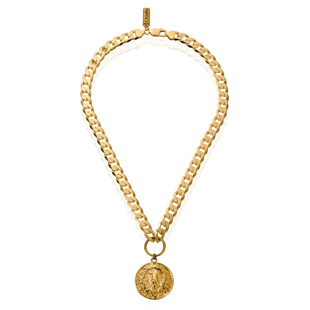 ChloBo 22CT Gold Plated Flat Curb Lion Necklace - MococoChloBoCC - G - NE - 4 - S19503559354682Necklaces