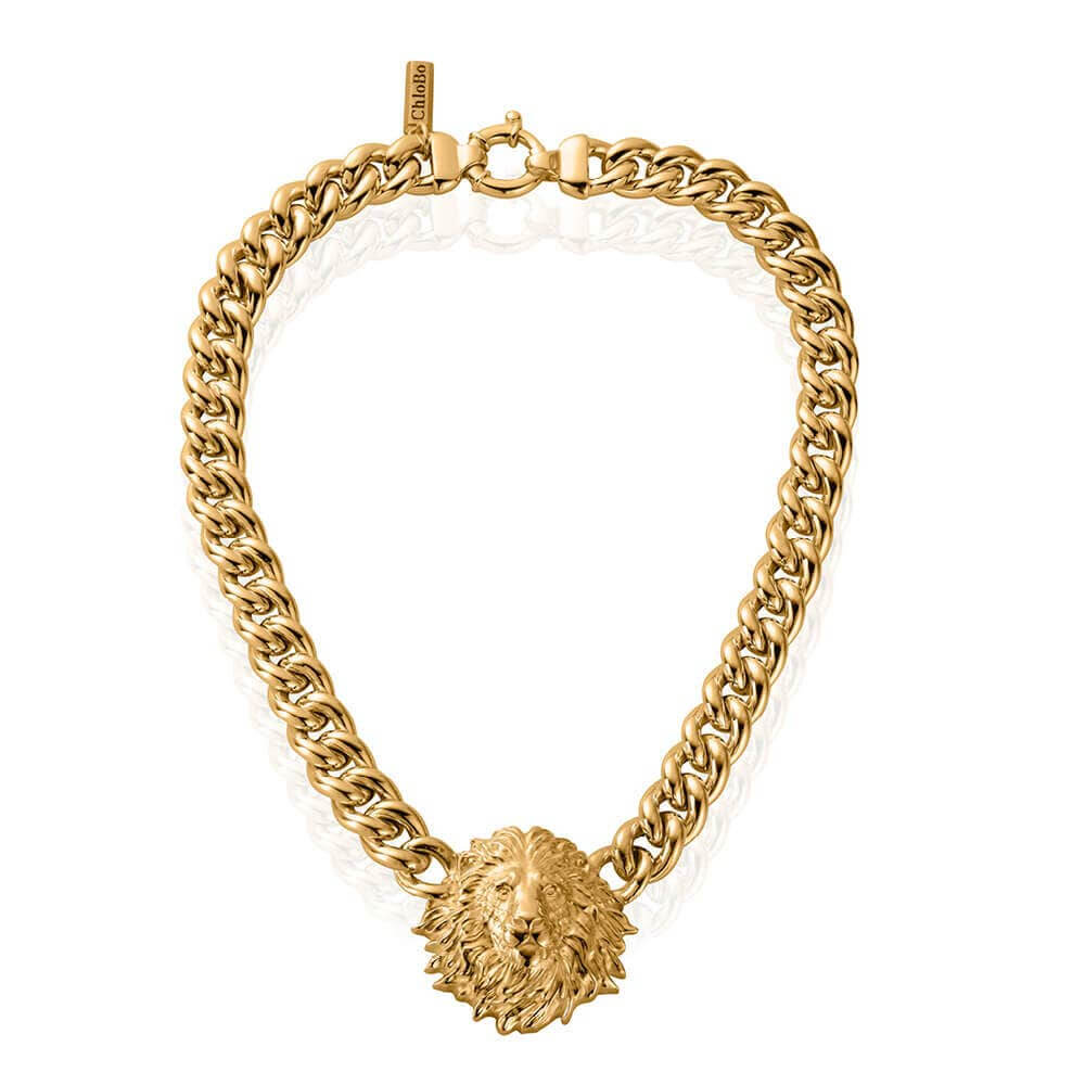 ChloBo 22CT Gold Plated Lion Statement Curb Necklace - MococoChloBoCC - G - NE - 2 - S29506817836357Necklaces