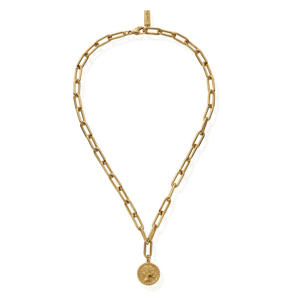 ChloBo 22CT Gold Plated Medium Link Aphrodite Goddess Necklace - MococoChloBoCC - G - NE - 16 - S19501168592563Necklaces
