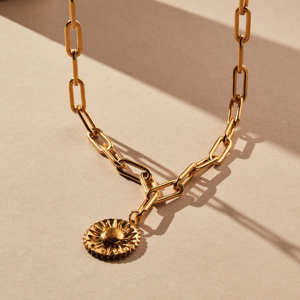ChloBo 22CT Gold Plated Medium Link Sun Necklace - MococoChloBoCC - G - NE - 18 - S19503128122131Necklaces
