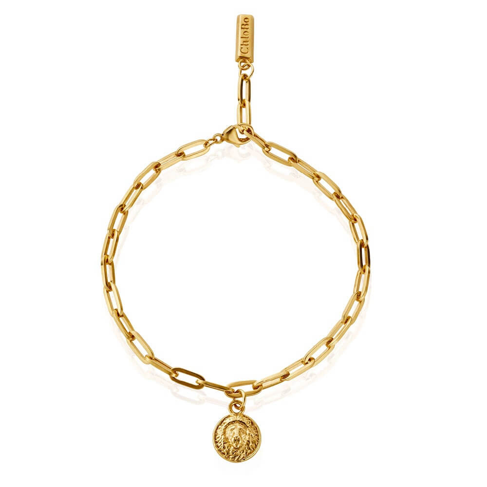 ChloBo 22CT Gold Plated Mini Link Lion Anklet - MococoChloBoCC - G - AN - 2 - S19507639544123Type_Anklets