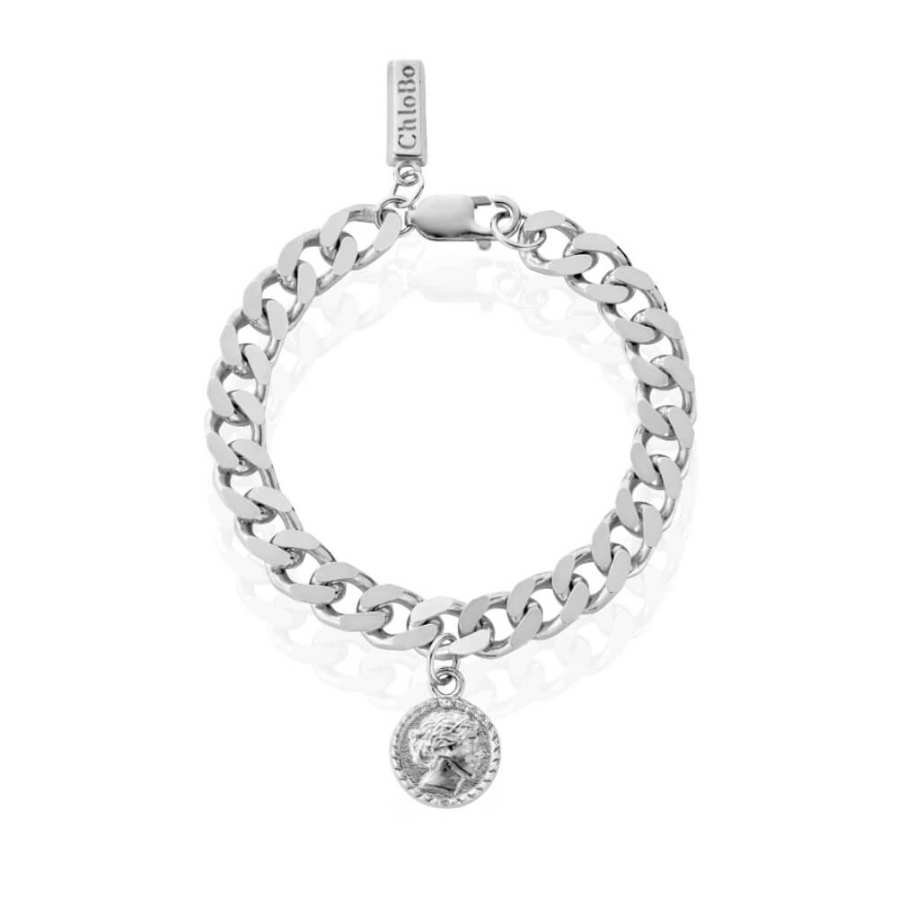 ChloBo 925 Sterling Silver Flat Curb Aphrodite Goddess Bracelet - MococoChloBoCC - S - BR - 14 - S19507675796876Bracelets