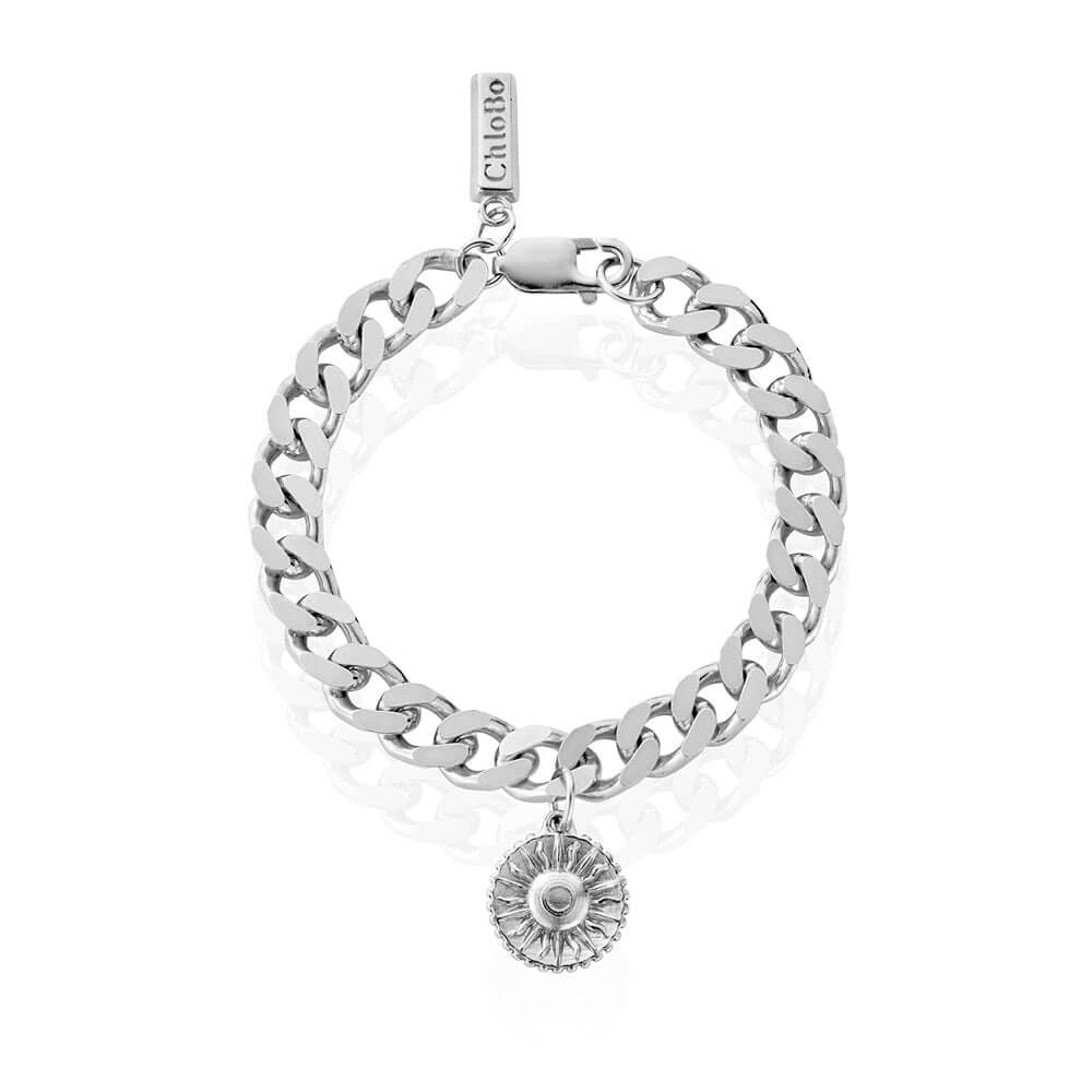 ChloBo 925 Sterling Silver Flat Curb Sun Bracelet - MococoChloBoCC - S - BR - 16 - S19506922967878Bracelets