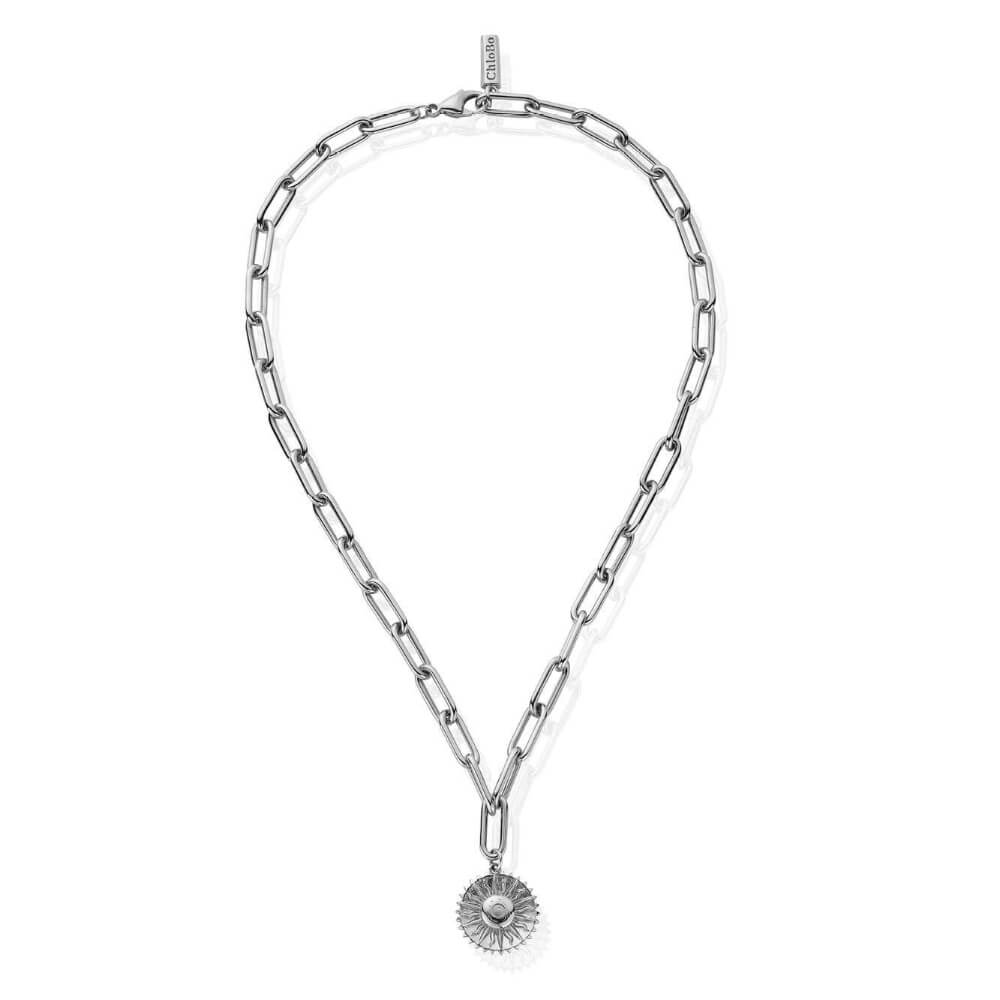 ChloBo 925 Sterling Silver Medium Link Sun Necklace - MococoChloBoCC - S - NE - 18 - S19505964486569Necklaces