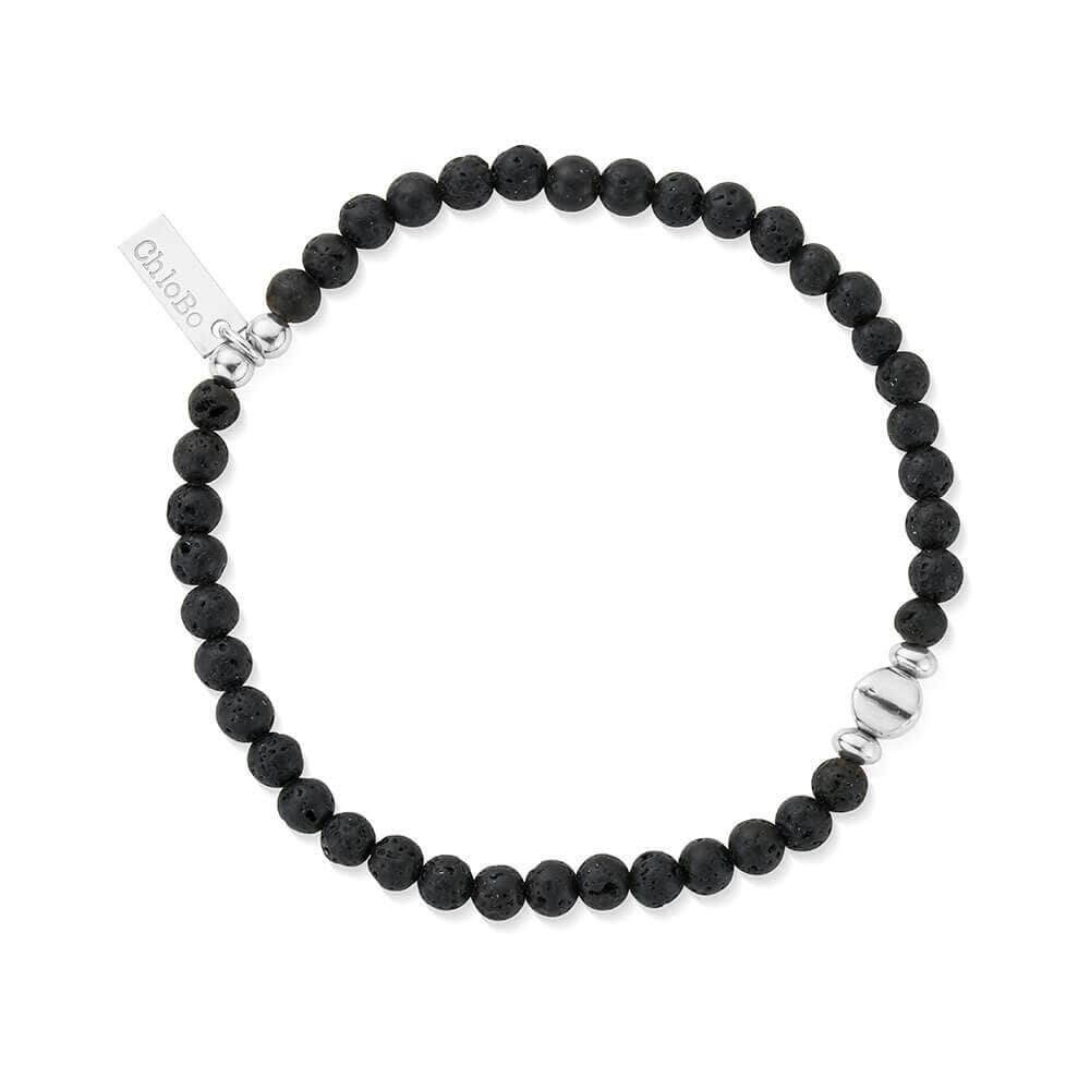 ChloBo 925 Sterling Silver Men's Black Lava Bracelet - MococoChloBoSBBLBULM9502311931673Bracelets