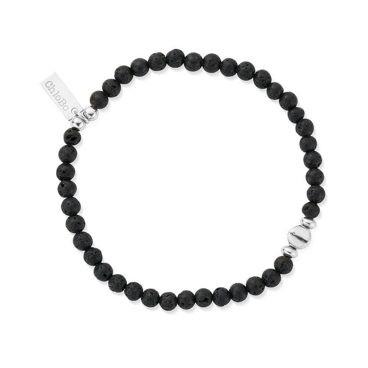 ChloBo 925 Sterling Silver Men's Black Lava Bracelet - MococoChloBoSBBLBULM9502311931673Bracelets
