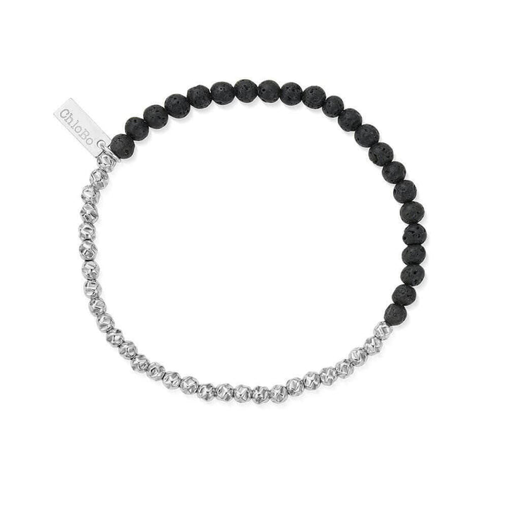 ChloBo 925 Sterling Silver Men's Black Lava Principal Bracelet - MococoChloBoSBBLHAMM9505857916180Bracelets