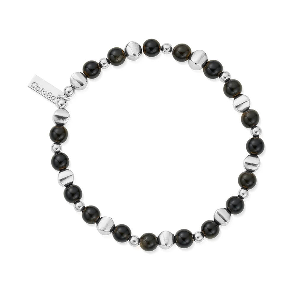ChloBo 925 Sterling Silver Men's Golden Obsidian Bullet Bracelet - MococoChloBoSBGOBULM754169352325Bracelets