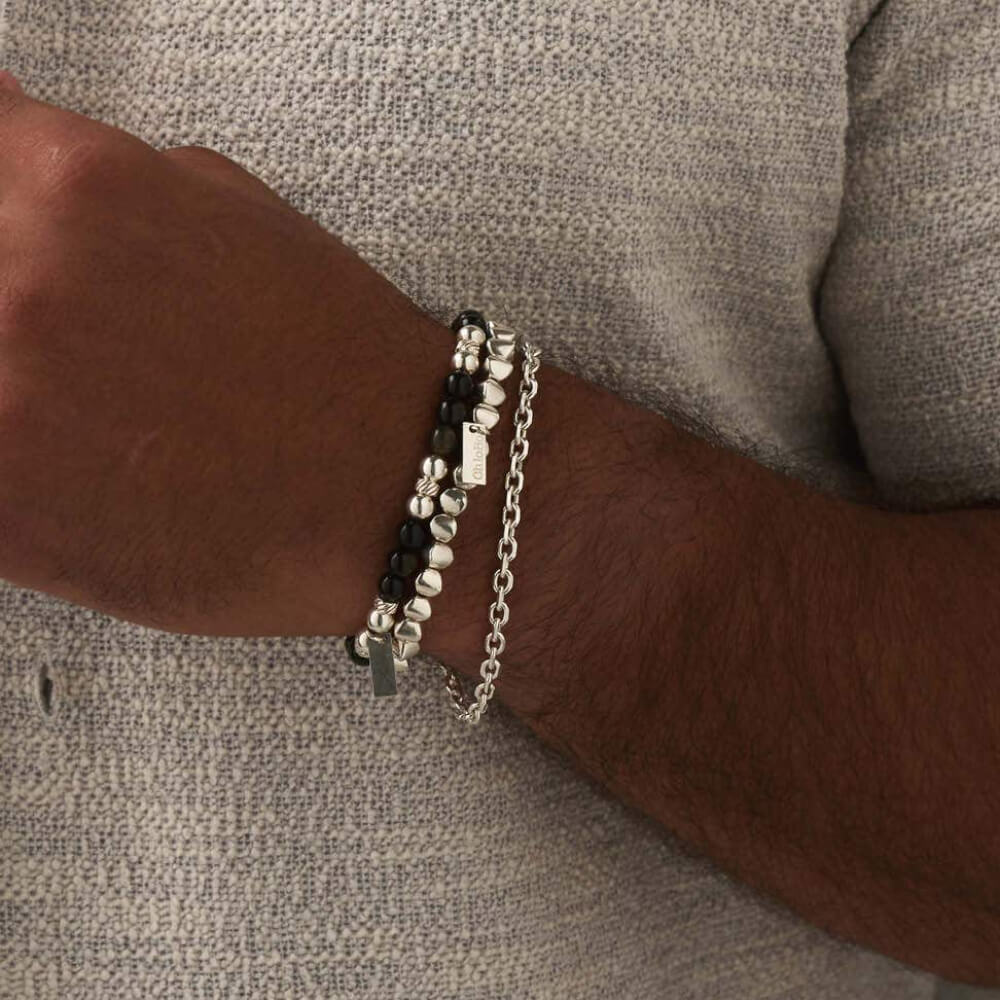 ChloBo 925 Sterling Silver Men's Golden Obsidian Triple Ball Bracelet - MococoChloBoSBGOTM9507386126214Bracelets