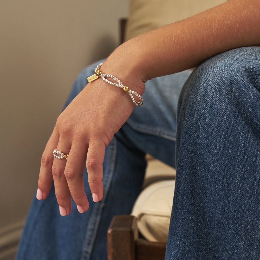 ChloBo Gold and Silver Mixed Metal Entwined Bracelet Image 2