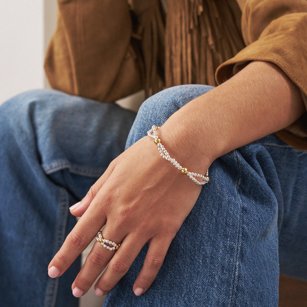 ChloBo Gold and Silver Mixed Metal Entwined Bracelet Image 3