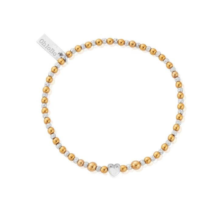 ChloBo Gold and Silver Mixed Metal Inset Heart Bracelet - MococoChloBoGMBHEART9501431725537Bracelets