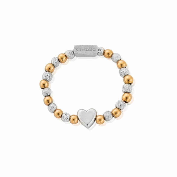 ChloBo Gold and Silver Mixed Metal Inset Heart Ring - MococoChloBoGMR1HEART9505111721826Rings